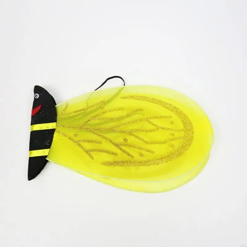 H58E bijen Fairy -kostuums met rokbijen vleugel sprookjesstaf en haarring voor kinderjongen meisje verjaardagsfeestje,