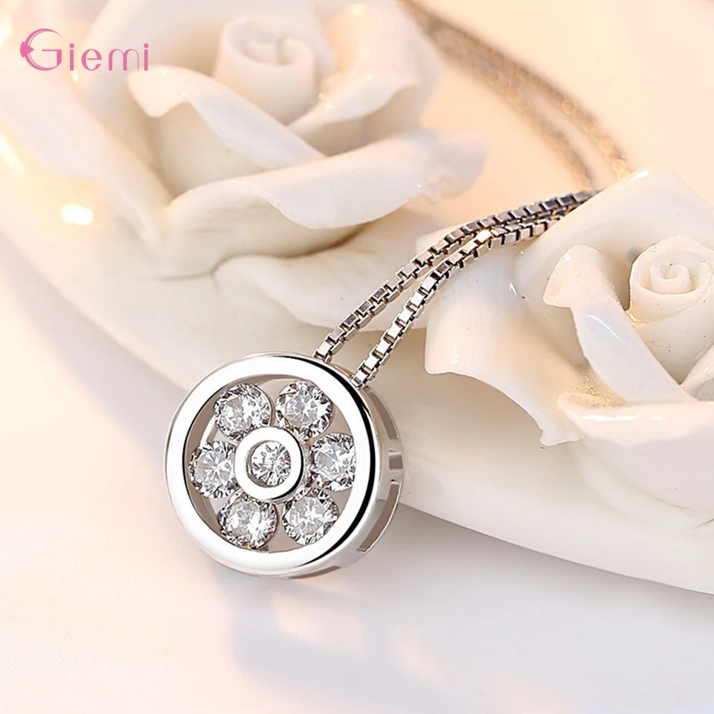 العصرية مجوهرات الأزياء 925 فضة قلادة القلائد رابط سلسلة تشيكوسلوفاكيا كريستال العشاق أفضل هدية ل حزب الذكرى