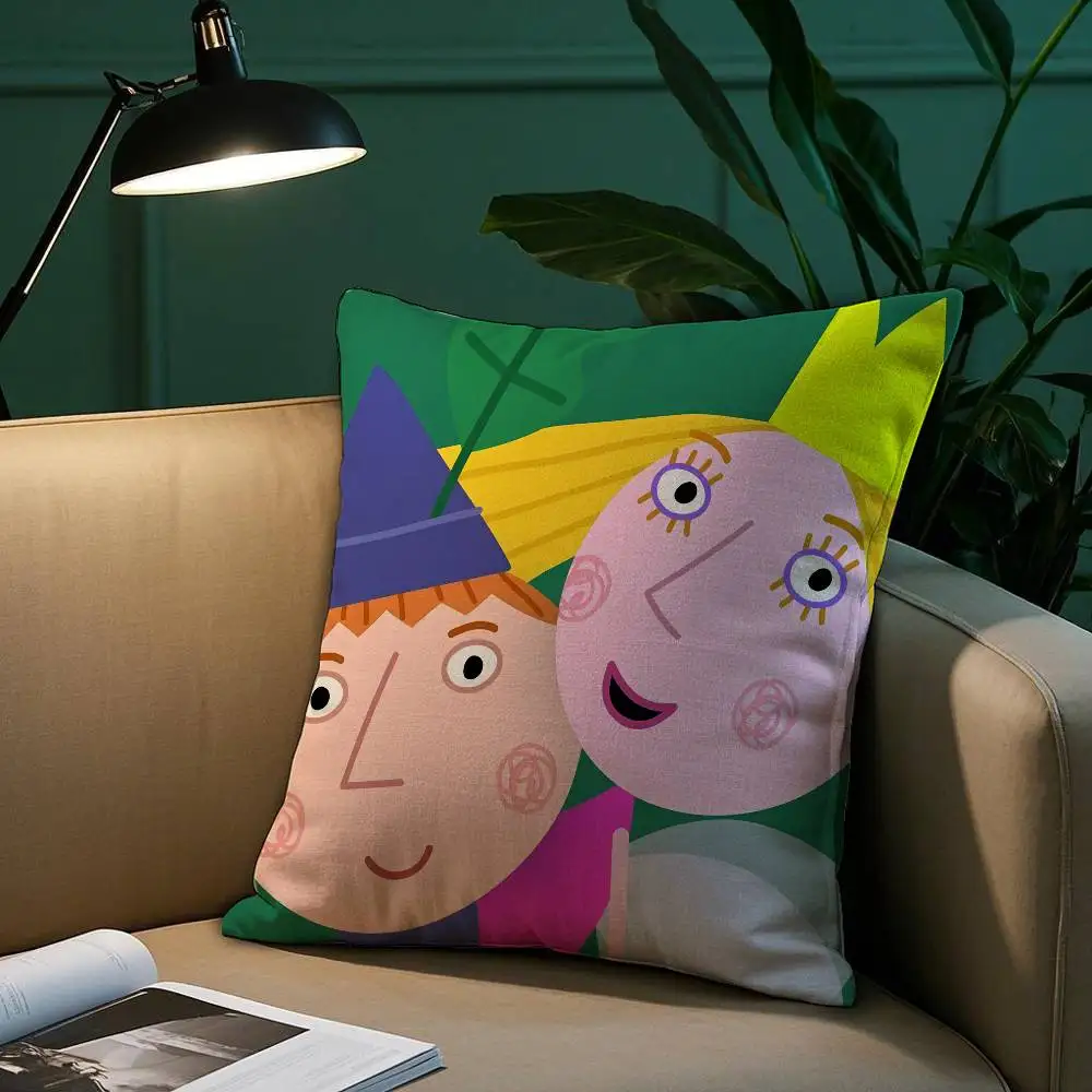 كيس وسادة من Ben and Hollys Little Kingdom قصير من القطيفة المطبوعة غطاء وسادة مربع رمي وسادة يغطي أريكة ديكور المنزل #2