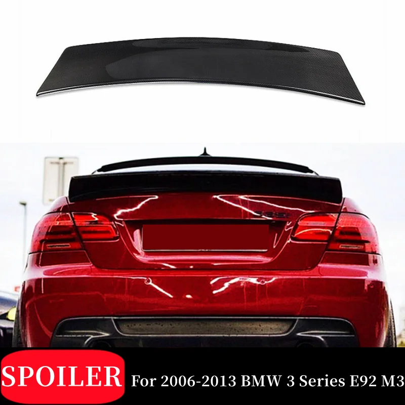 

Real Carbon Fibe Rear Trunk Lid Boot Ducktail Spoiler Wings For 2006-2013 BMW 3 Series E92 M3 Exterior Tuning Accessories Part