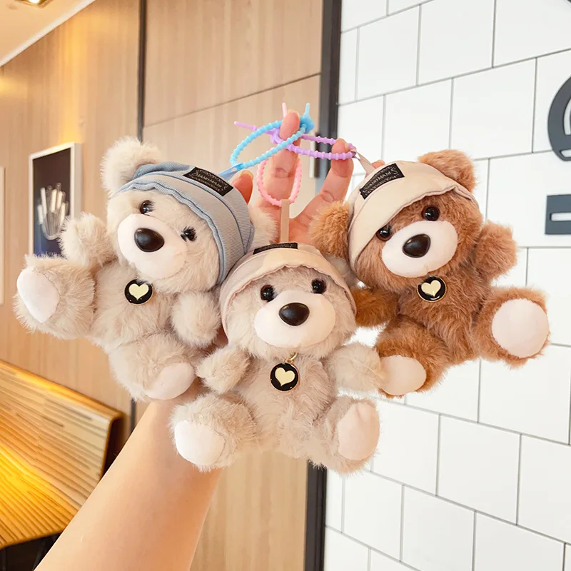 New small bear plush hanging doll toy puppet cartoon keychain plush toy backpack hanging piece decoration pendant small gift