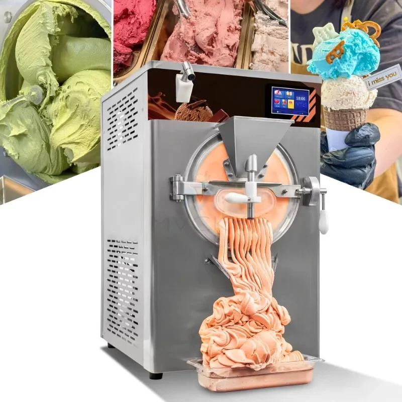 Commercial Hard Ice Cream Maker 48L/H Vertical Sundae Ice Cream Freezer for Business Use