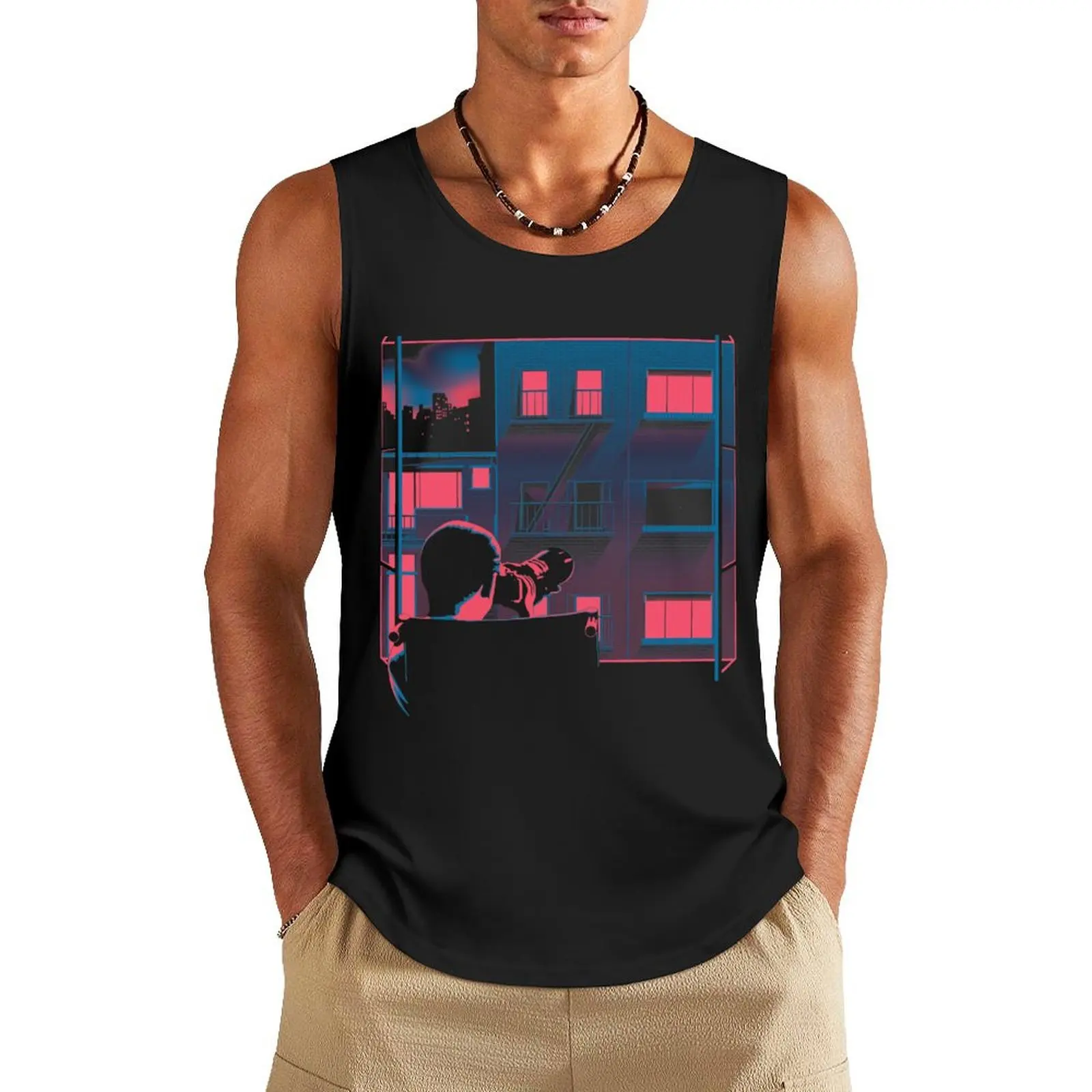 Alfred Hitchcock - Rear Window Tank Top Men's gym t-shirt Men's fitness t-shirt