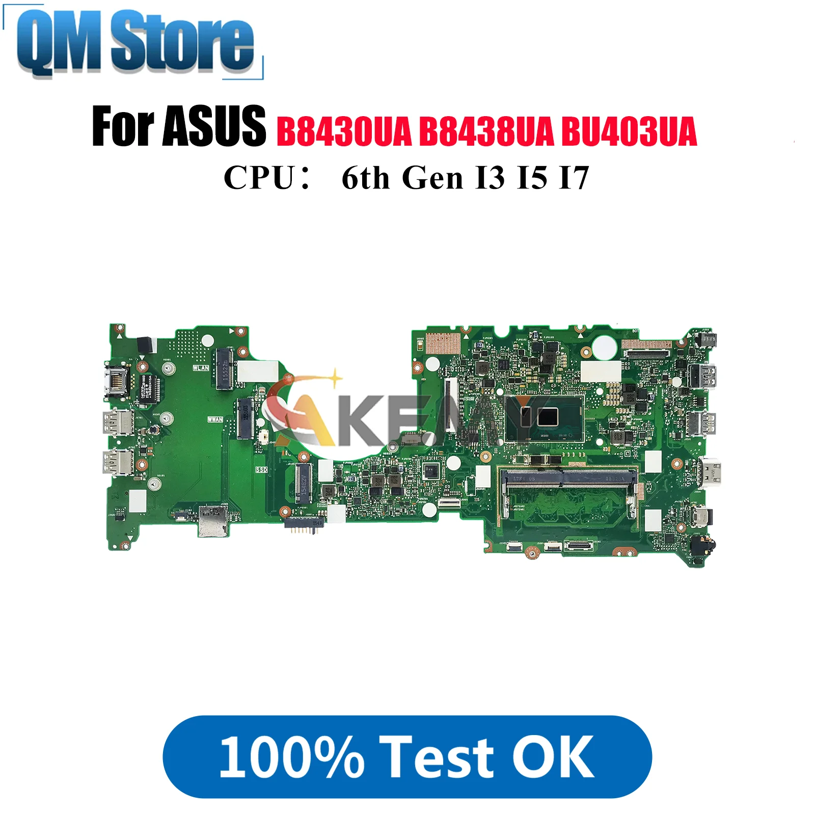 

BU403UA Материнская плата для ноутбука ASUS ExpertBook B8438UA B8430UA BU403UA BU403U Материнская плата для ноутбука с процессором I3 I5 I7 100% тестирование ОК