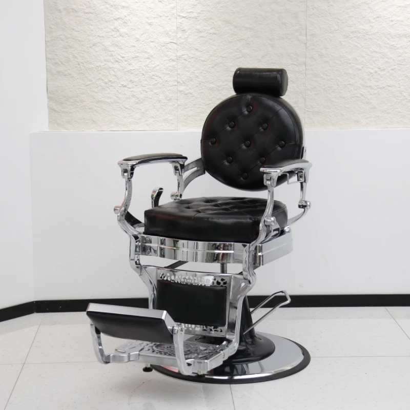 High Quality Reclining Barber Chair for Barber Shop with Heavy-Duty Hydraulic Pump PU Leather Modern Design Ergonomic Features