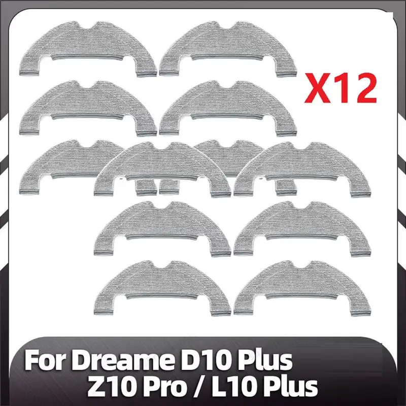 【A16Z】12Pcsmop Pad For Dreame D10 Plus, Z10 Pro, L10 Plus Robot Vacuum Cleaner Washable And Reusable Mop Pad Accessories