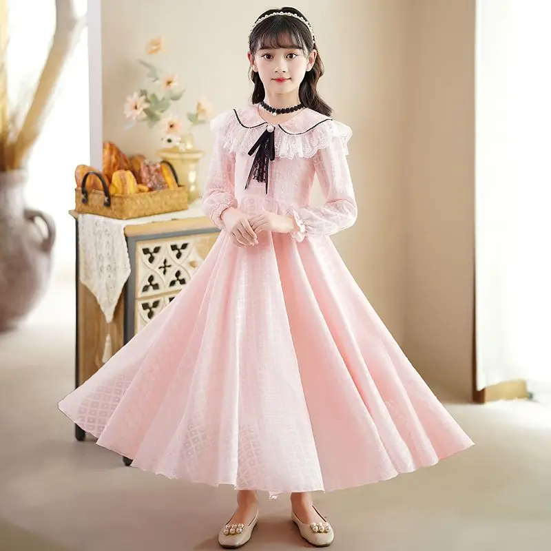 

2024 New Fashionable Princess Girls' Spring Autumn Middle and Big Children's Dress