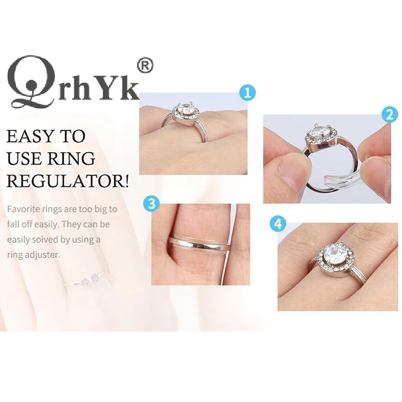 8 Sizes Silicone Invisible Clear Ring Size Adjuster Tighten Reducer Jewelry Tool
