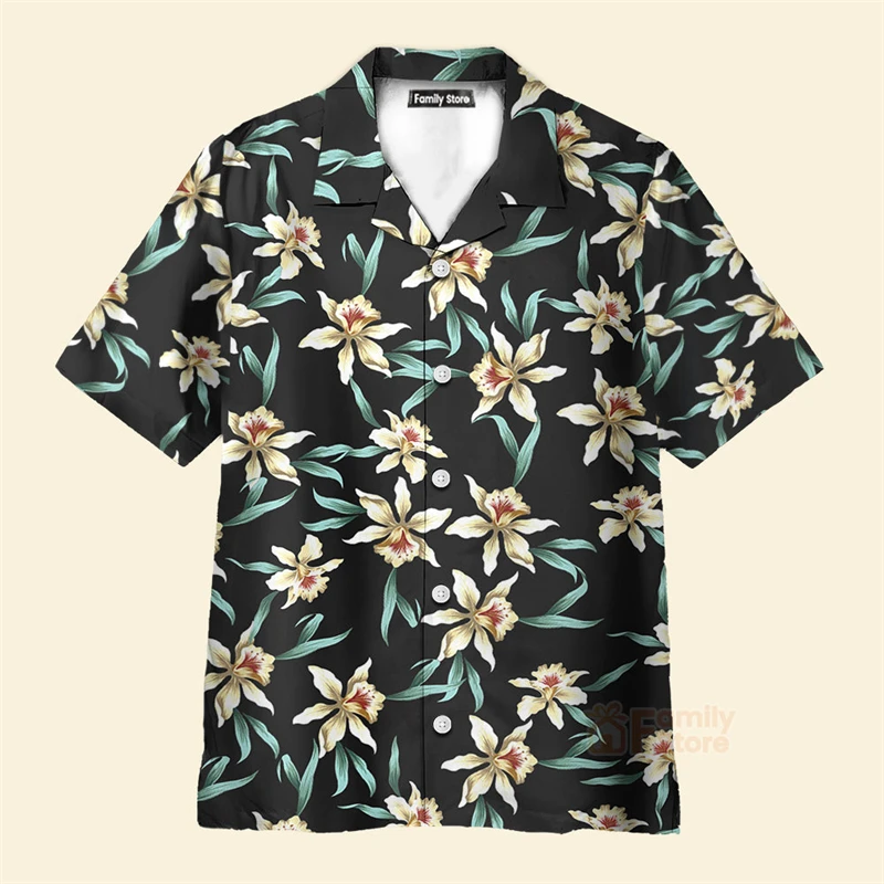 Lucky Sunflower 3D Print Shirt Mens Womens Hawaiian Y2k Shirts Graphic Tees Casual Floral Lapel Blouse Oversized Funny Clothing