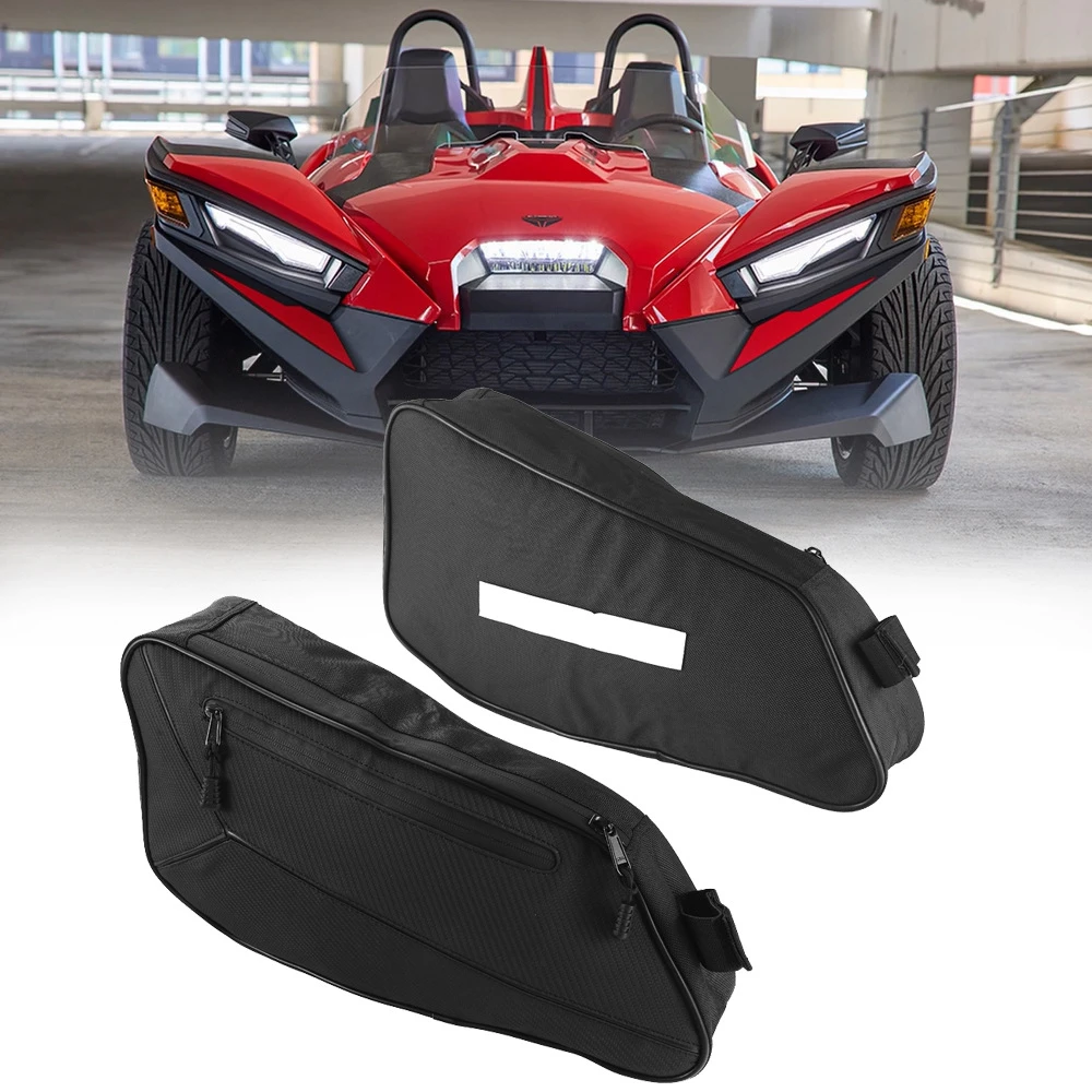 Water-resistant Side Storage Bags Side Door Bag Anti-scratch Zipper Pouch For Polaris Slingshot SL S LE SLR GT 2015-2024