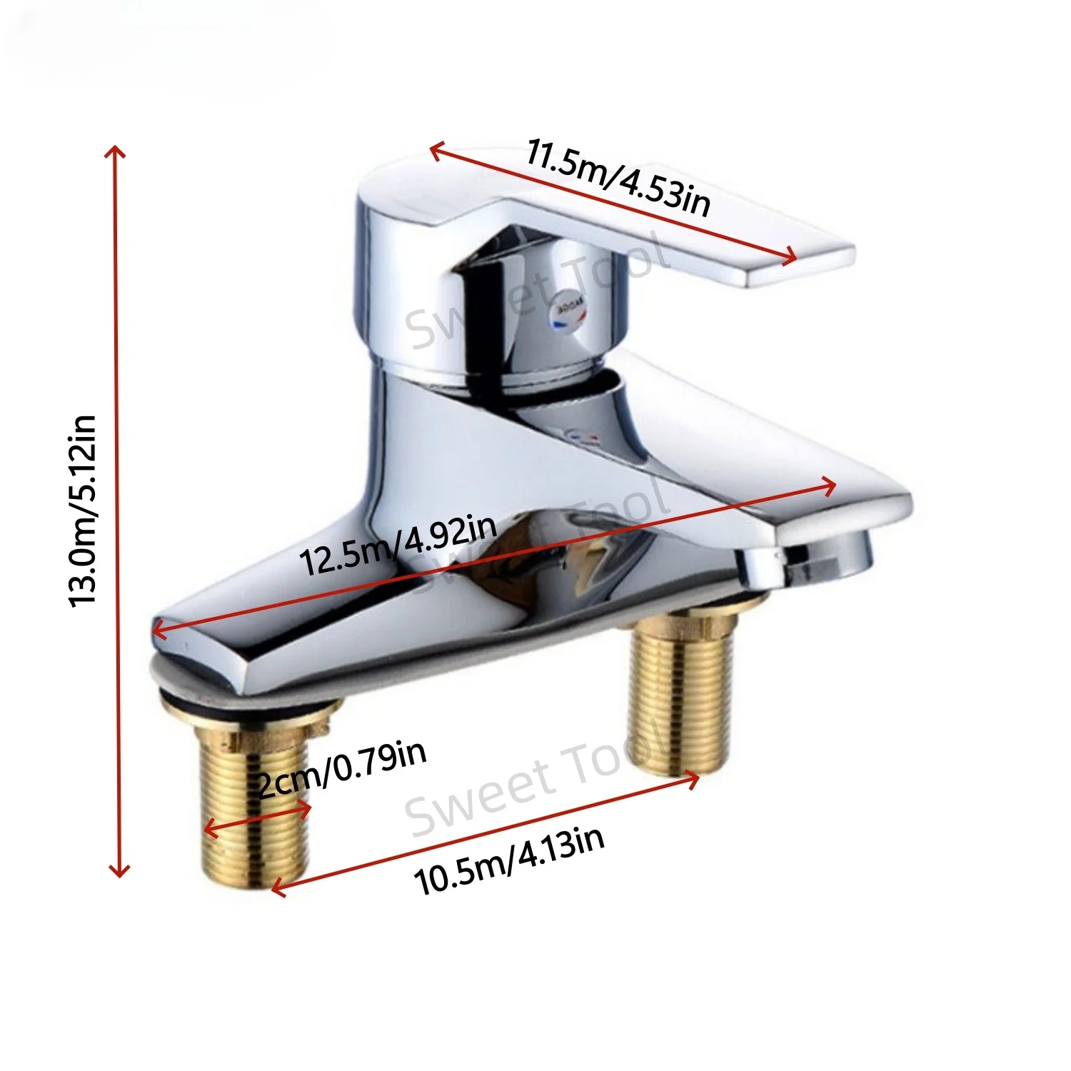 Sink Faucet Washbasin Water Mixer Single Handle Dual Hole Hot and Cold Water Mixer Tap Household Bathroom Basin Faucet
