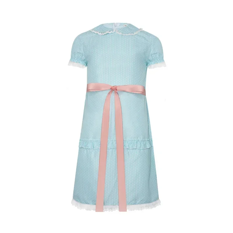 SN66 Movie The Shining Cosplay Costume Grady Twins Disguise Blue Dress for Girls Outfits Halloween Carnival Party Clothes RoW&C@