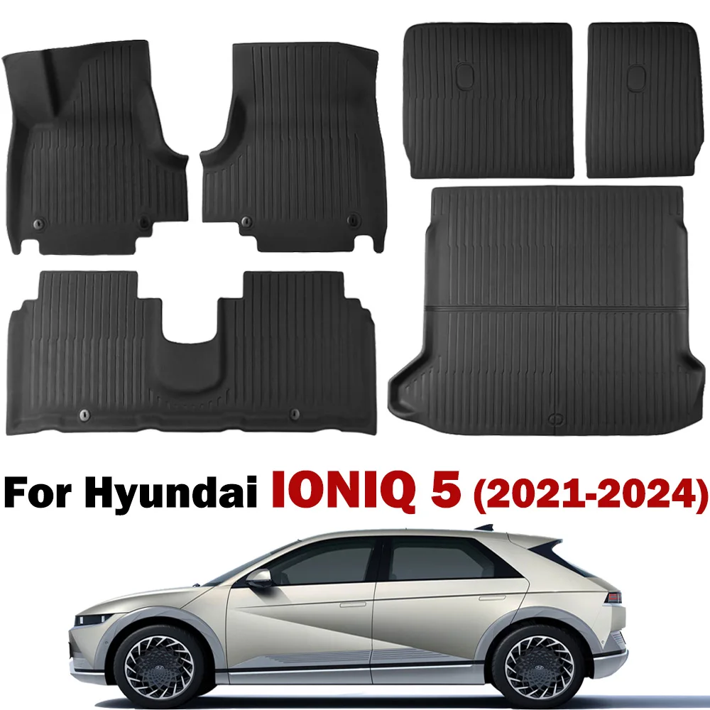 XPE Floor Mats Compatible for Hyundai Ioniq 5 2021 2022 2023 2024,Fully Surrounded Footpads Waterproof Non-Slip Accessories