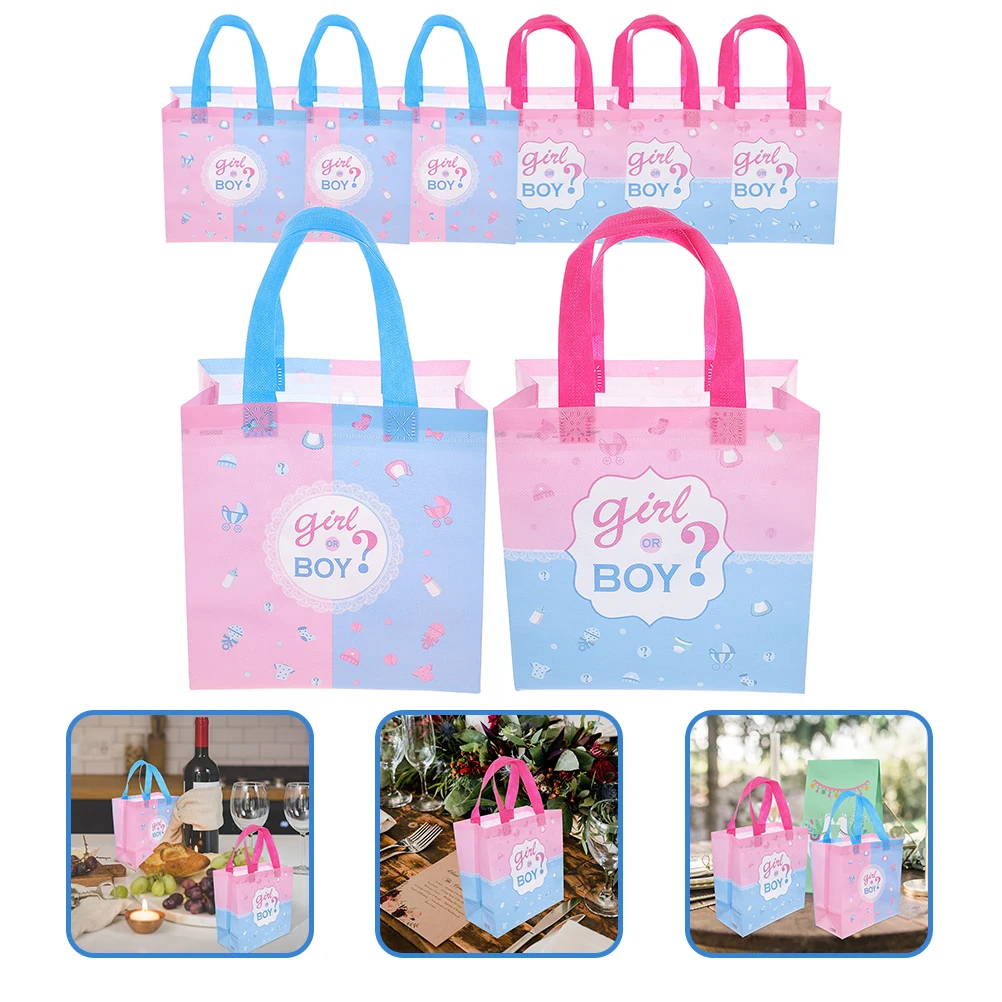 

8pcs Letter Favors Bag Non Woven Gift Bags for Wrapping Presents Candy Gender Reveal Party Favors Decor Supplies