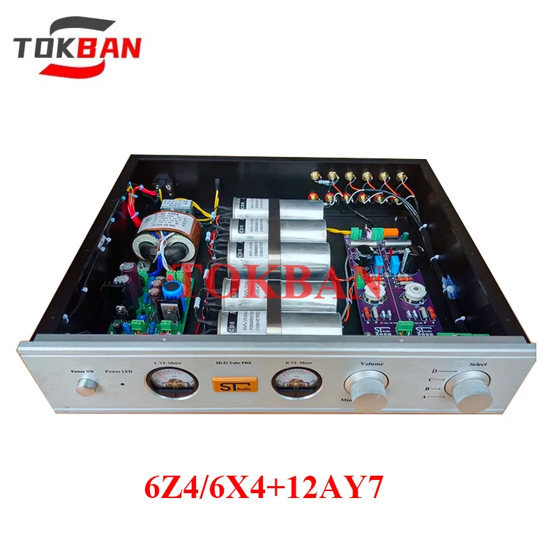 Tokban Reference KSL-M7 6Z4/6X4+12AY7 Tube Preamplifier 17x Amplification Low Distortion Low Noise HIFI Preamplifier Audio