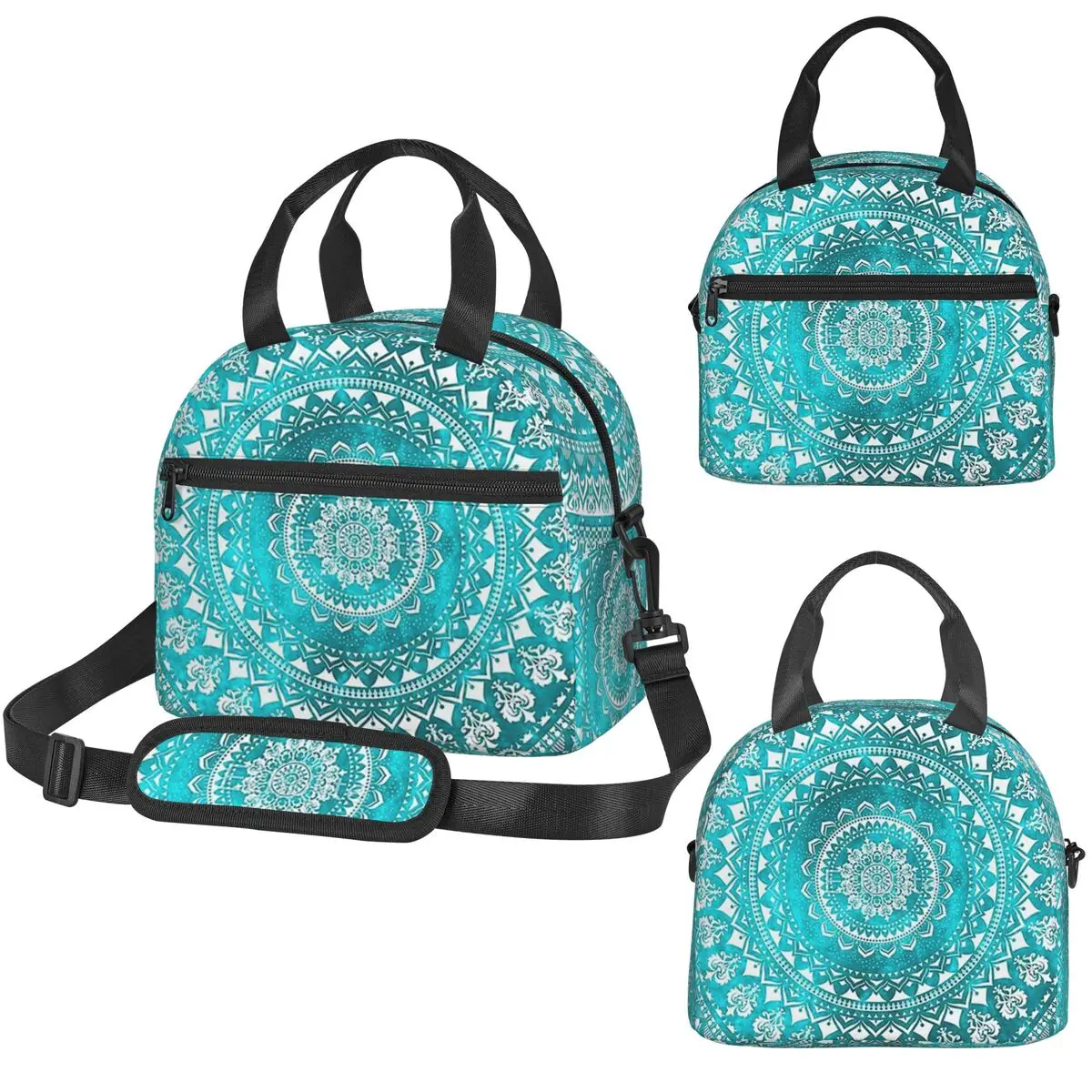 

Термосумка для обедов Mandala Turquoise для детей, школьная термосумка-холодильник, герметичные ланч-боксы