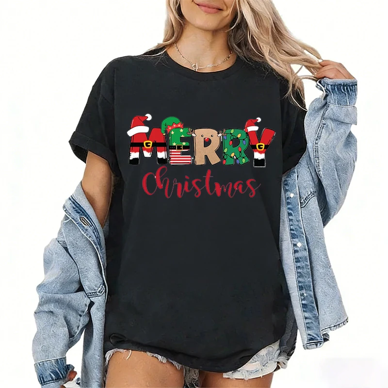 Merry Christmas Shirt Shirtings Christmas T Shirts Mujer Shirt Women Sweatshirt Women T Shirt Mujer Camisa Mujer Camiseta