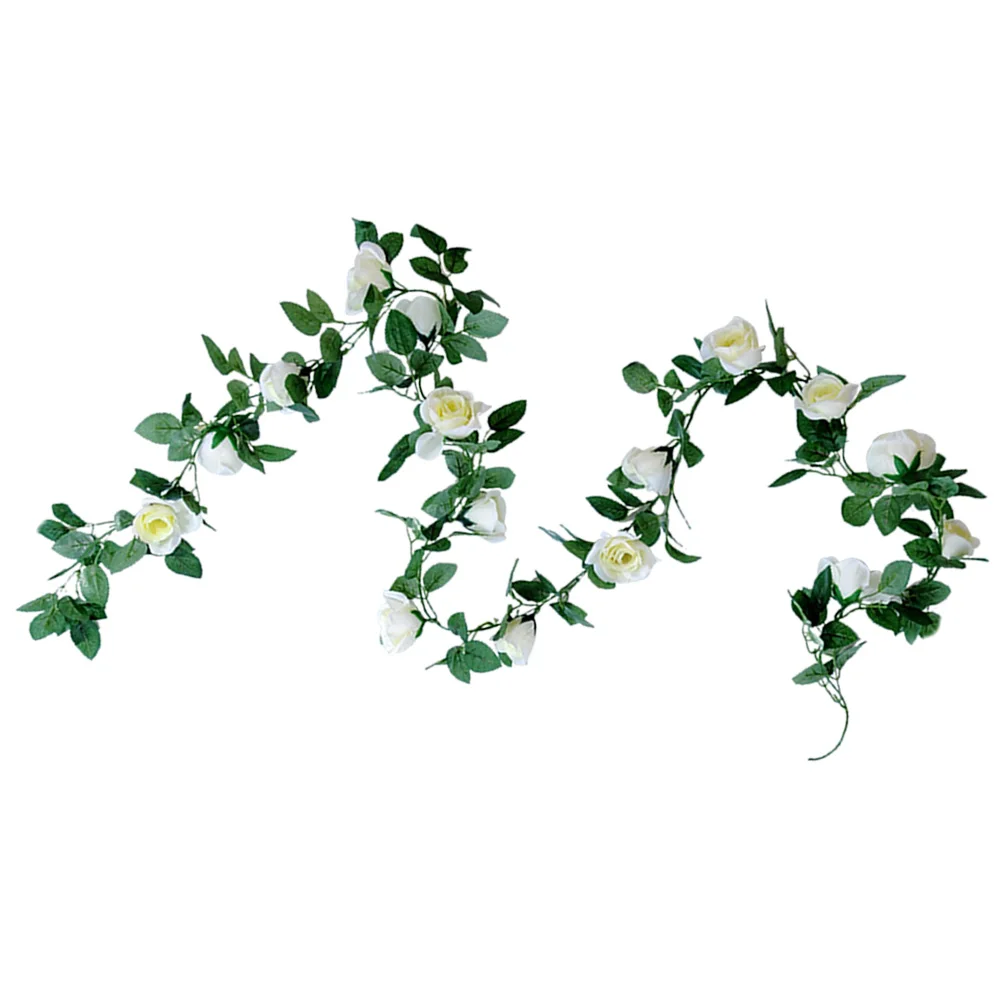 

2 2m Rose Vine Garland with 16 Rose Heads for Wedding Artificial Flower Garland Party Home Decor Strings Flower Vines Rattan