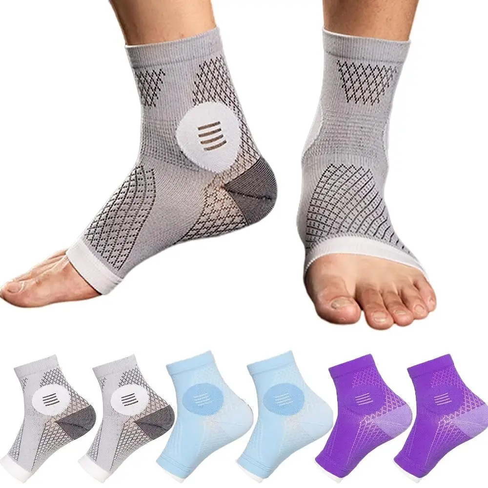 Nylon Neuropathy Socks Blue Color Purple Color Soothe Relief Compression Socks Sweat Absorption Non-slip Comprex Ankle Sleeves