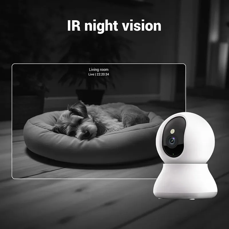3MP 4K WiFi Security Indoor Camera 10X Digital Zoom Pan Tilt IP Camera Ai Automatic Tracking Night Vision Intercom Security