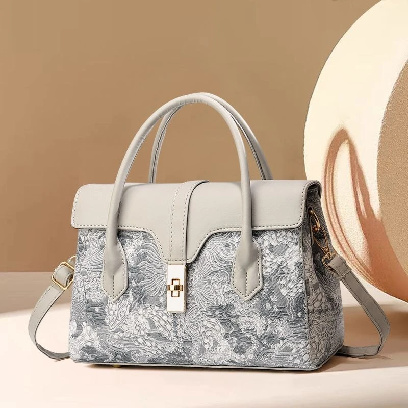 

Leather National Style Package Women's Bag 2026 New Fashion Commuter Mother Shoulder Pack Messenger Bags Gift Premium Handbag