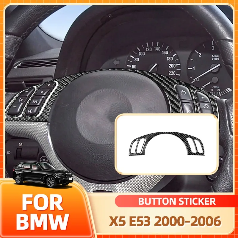 

Glasses Holder Hot Steering Wheel Buttons Decoration Trim For BMW X5 E53 2000 2001 2002 2003 2004 2005 2006 Carbon Fiber Car