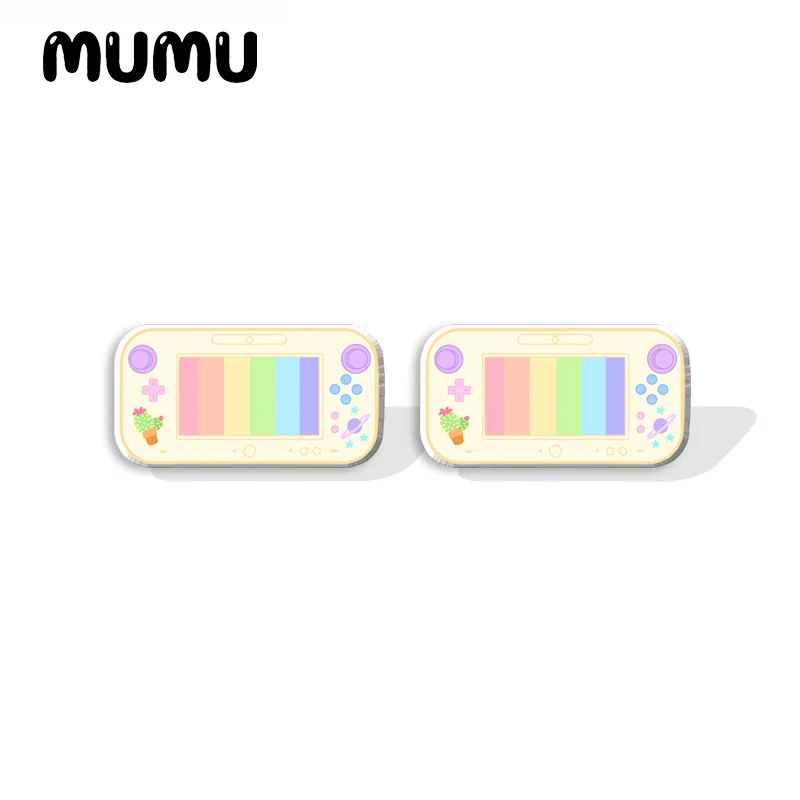 2023 New Rainbow Video Game Acrylic Stud Earring Funny Handmade Earrings Resin Epoxy Jewelry Gifts Friend