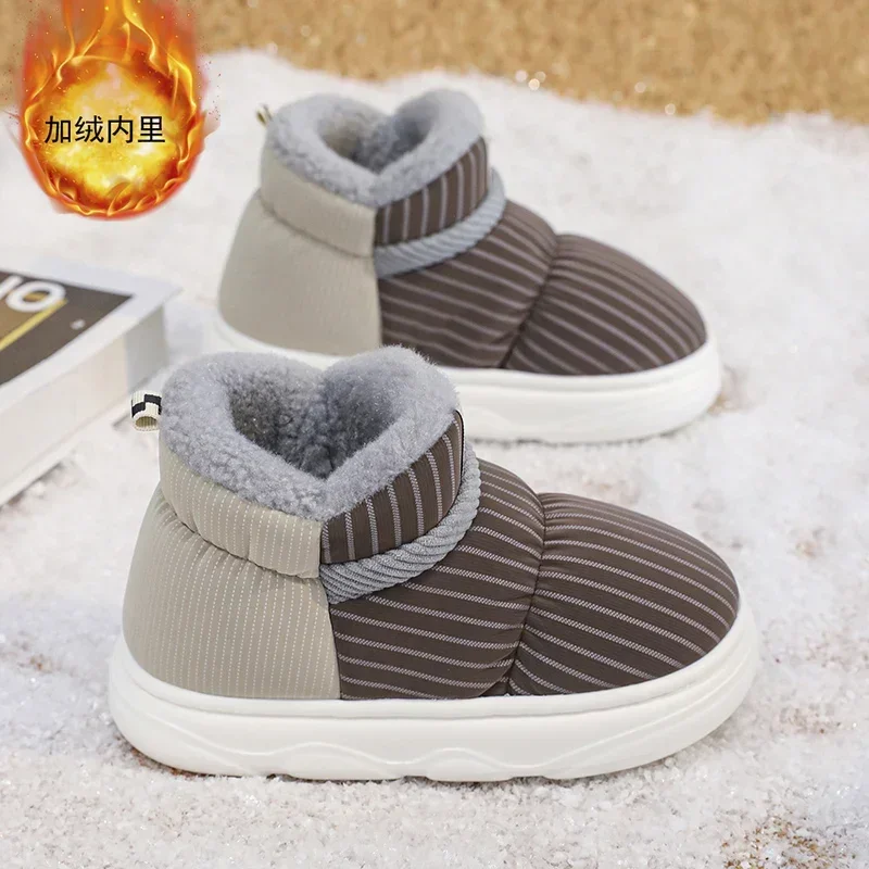 Children Snow Boots Warm Boys and Girls Home Large Cotton Shoe Thickened Velvet Anti-slip Family Parent-child Casual Cotton Boot