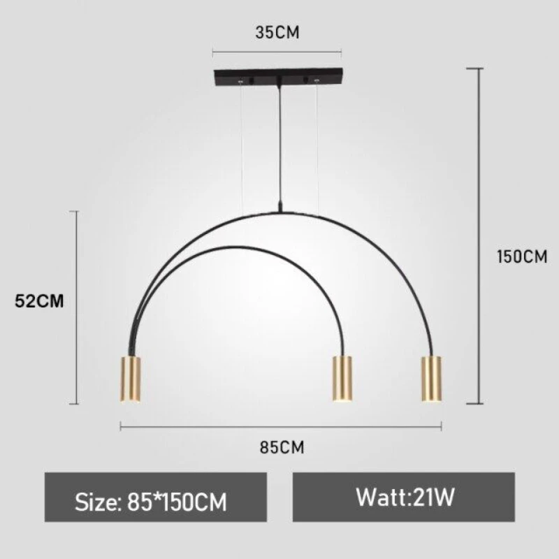 โคมไฟระย้าแบบนอร์ดิกทรงโค้งสีดำและสีทองสไตล์โมเดิร์นโคมไฟแขวนในบาร์ร้านอาหารสไตล์วินเทจ