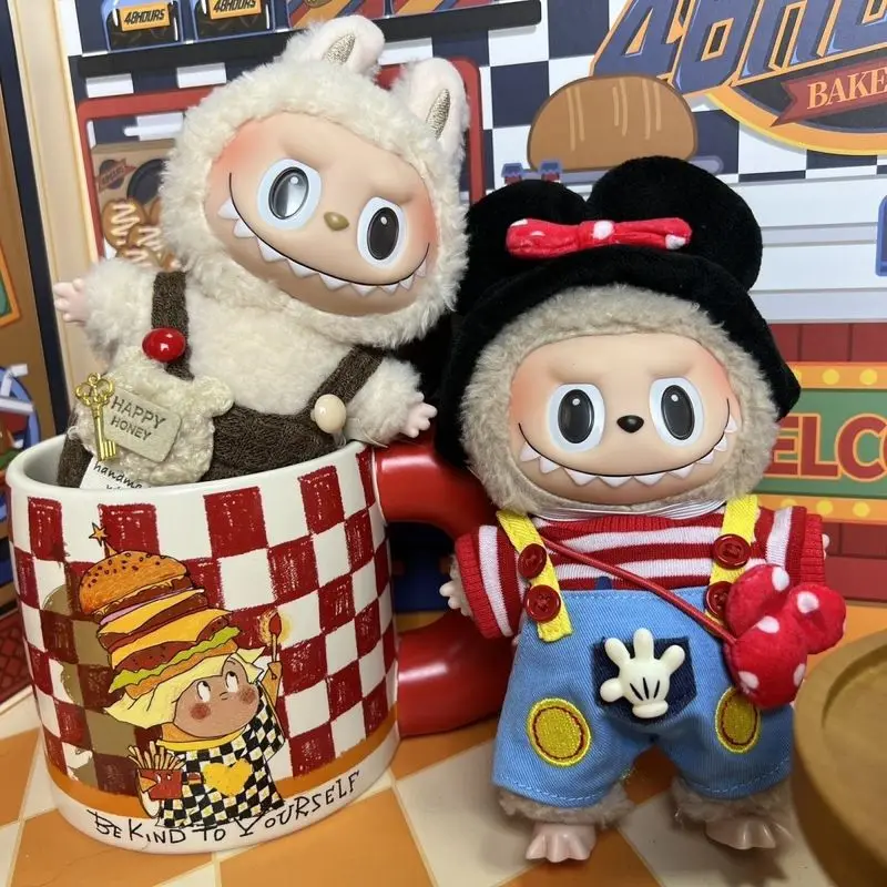 Original Labubu Polka Dot Minnie Cotton Doll Clothes Unisex 20cm15cm Dolls Accessories Toy Hobbies Doll Bag And Dolls Clothes