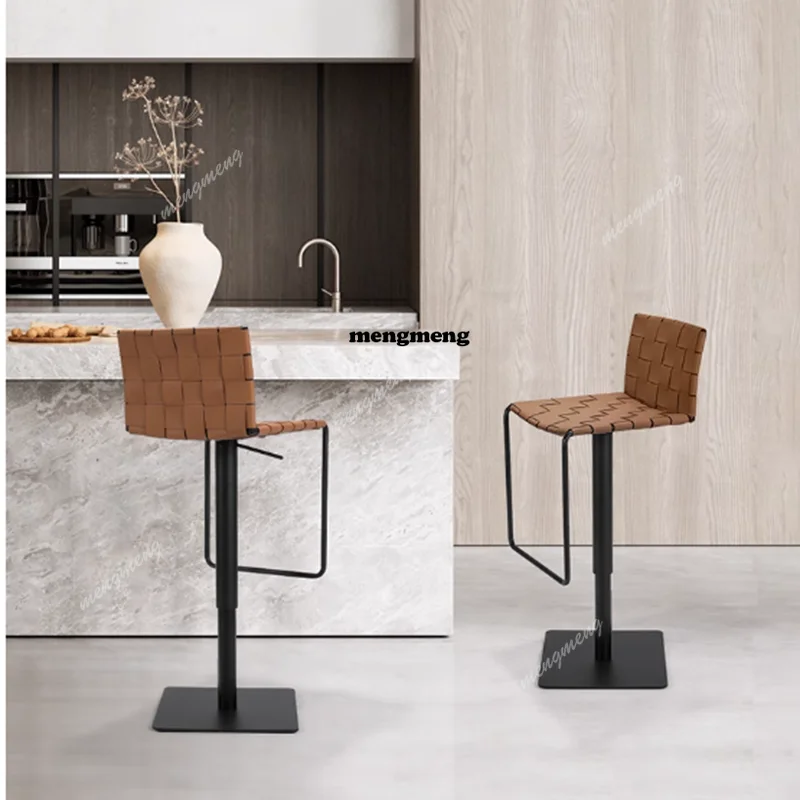 

Коричневые барные стулья со спинкой, поворотные регулируемые зеленые барные стулья уникального дизайна, барная посуда, современные итальянские кухонные островные стулья Barhocker