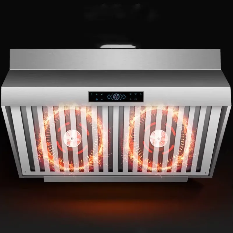 

2m Stainless Steel Vented Hood Commercial Kitchen Range Hood Hotel Double Motor 1000W Large Suction Touch Sense Class Energy