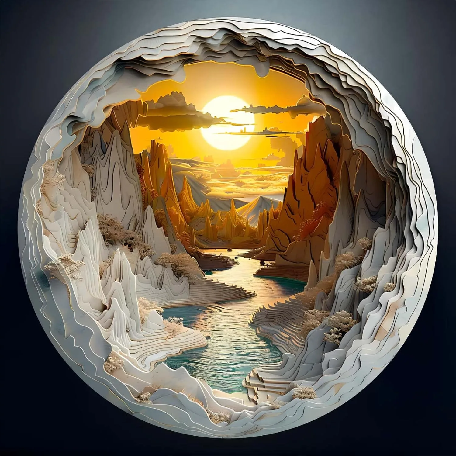 

Wooden Puzzle for Adults 3D Vision Effect, Unique Shape Cave Wooden Jigsaw Puzzle, 100 Pieces, Challenge and Home Decor
