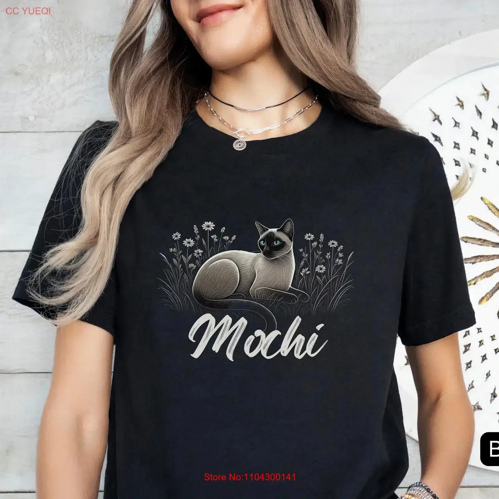Custom Siamese CaT T Shirt Vintage Wildflower Personalized Mom Modern Owner Birthday for Her vintage Washed streetwear Stylish
