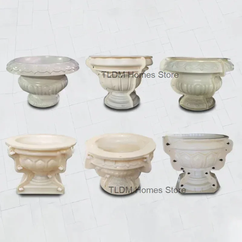 

Roman European Garden Building Flower Pot Cement Mold Home Gardening Fence DIY Round Garden Vase Flower Pot Concrete Mold