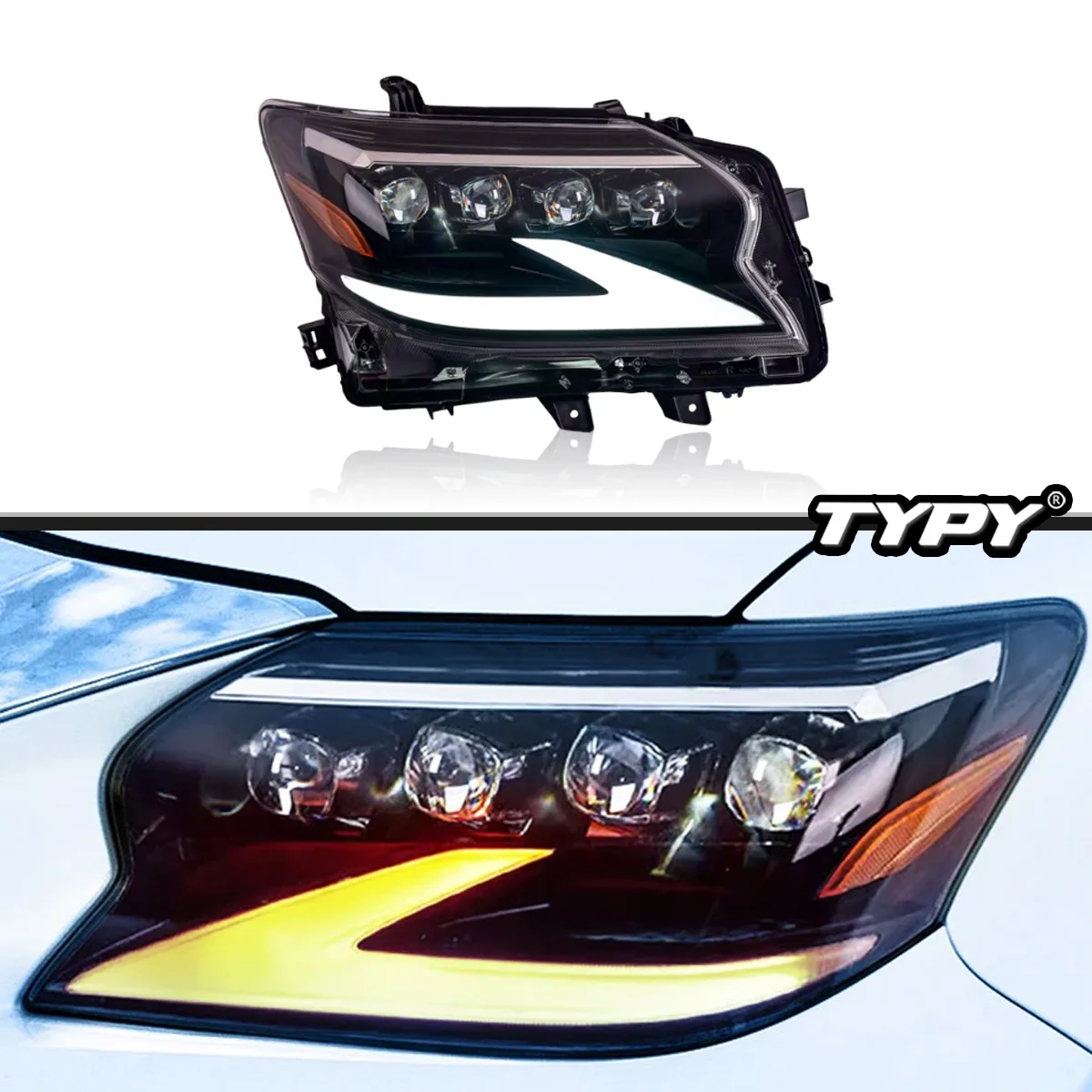 

TYPY новая светодиодная фара, обновленная, модифицированная для Lexus GX400 2010-2023, фара с динамическим сигналом, автоаксессуары