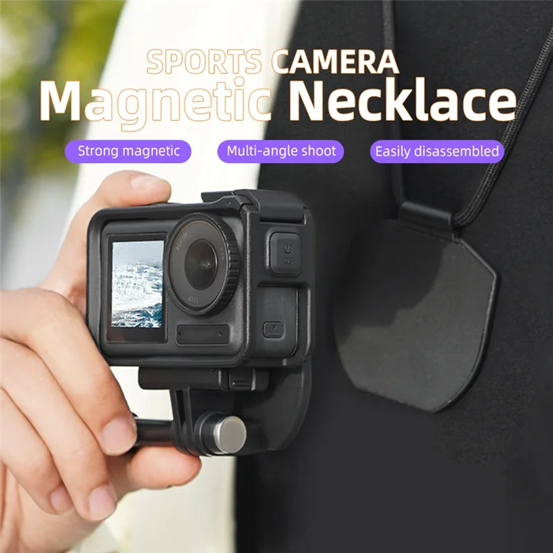 M01K Magnetic Mount Stand With Lanyard For Gopro/Action/Insta 360/Pocket Neck Strap Action Camera Accessories