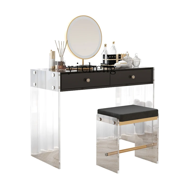 

Zf Acrylic Makeup Table Light Luxury Internet Celebrity Ins Style Small Apartment Suspension High-Grade Dressing Table