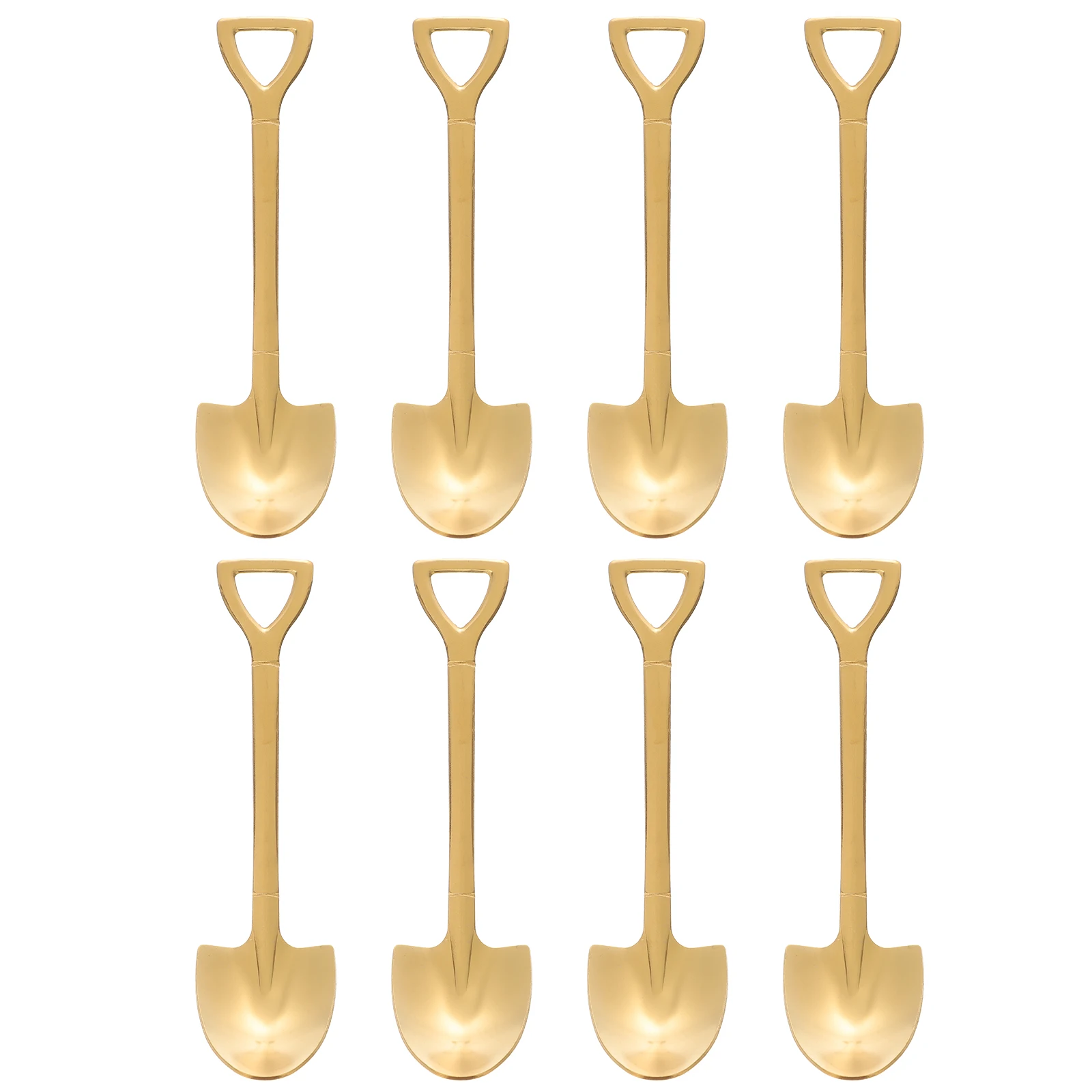 

8 Pcs Stainless Steel Mini Shovel Spoons for Desserts Coffee Pudding Mixing Kitchen Tools Comfortable Clean