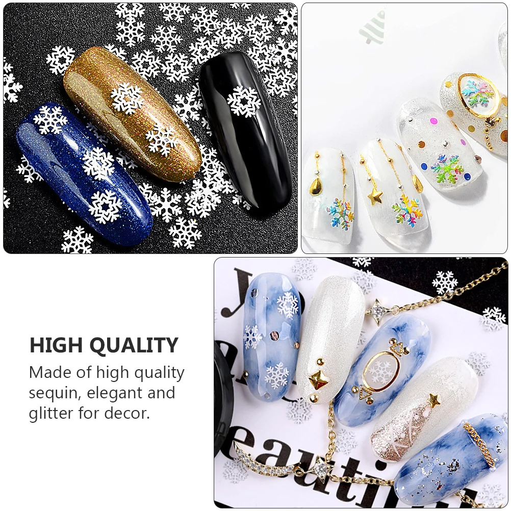 

3 Boxes Snowflake Nail Decals Beautiful Embellishments for DIY Nail Art Craft Projects Holiday Wedding Decorations