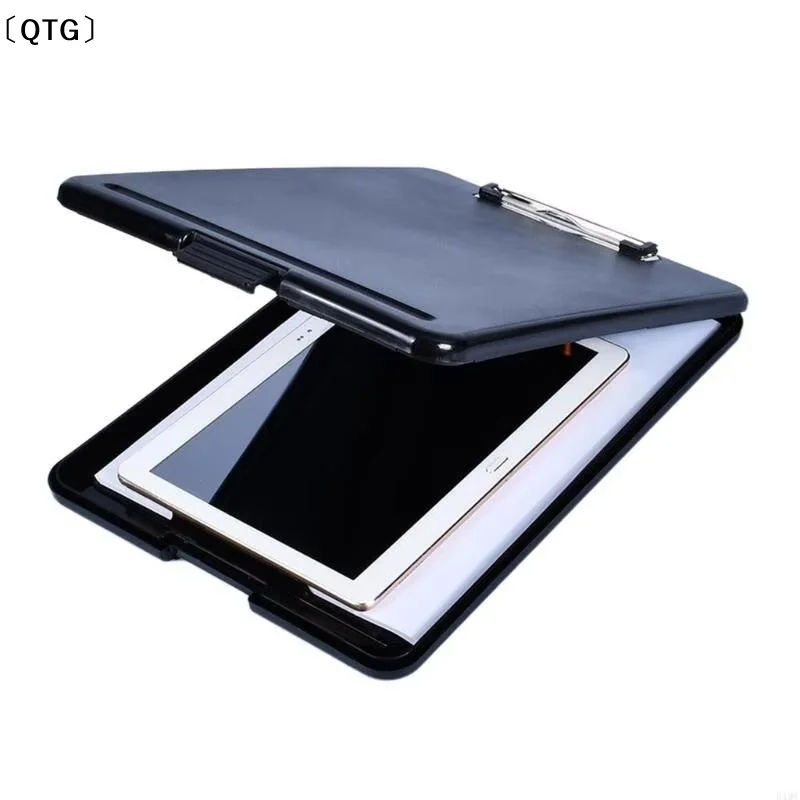 〔QTG〕Multifunctional File Folder With Clipboard Waterproof Plastic Writing Pad For Student Teacher School