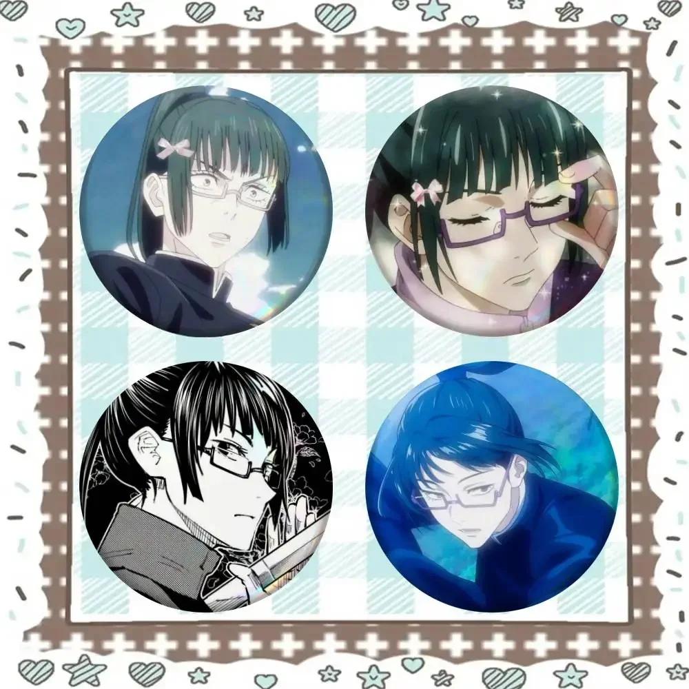 Personalized Cartoon Anime Enamel Pins Funny Maki Zenin Round Brooch Lapel Badge Clothes Bag Accessories Fashion Jewelry Gifts