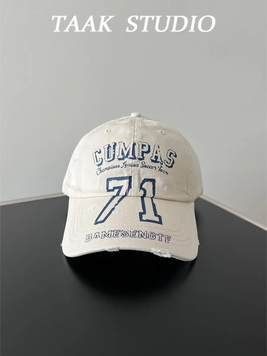 Baseball caps spring and summer versatile street big head circumference showing face small peaked caps summer tide