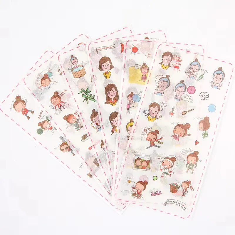 6Sheets/Set Creative Girls\' Daily Life Series Decoration Scrapbooking Stickers Transparent PVC Stationery Planner Stickers