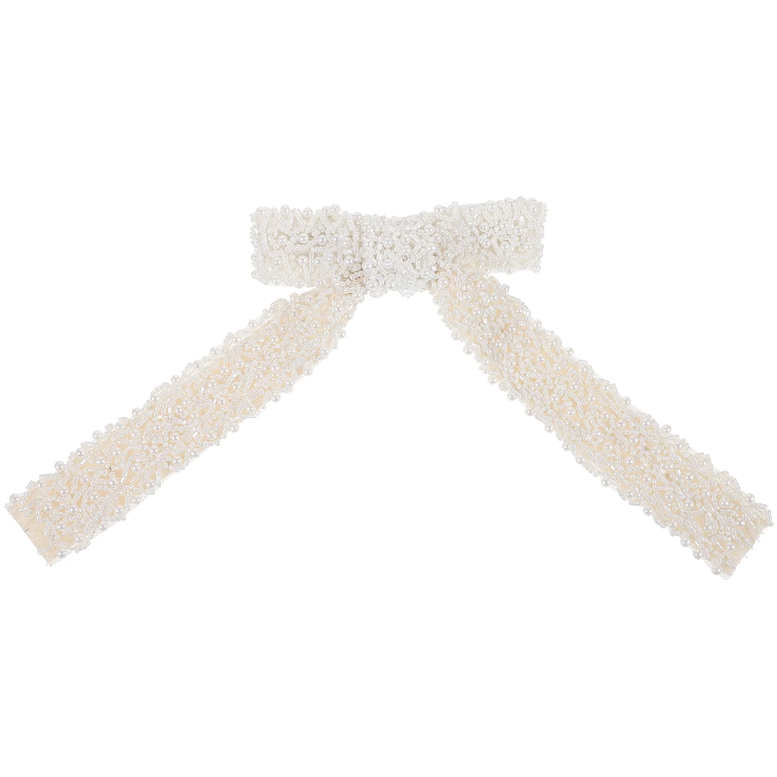 

Pearl Beaded Hair Clip Bow Headgear Metal Ponytail Big Bows Zinc Alloy Barrettes for Women