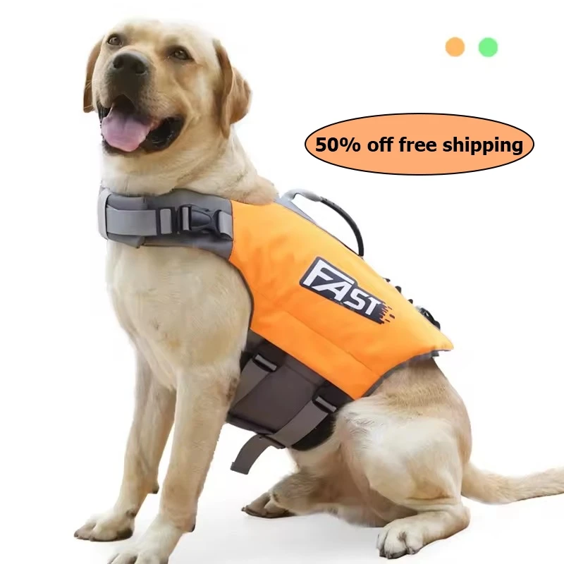 

Pet Swimming Life Jacket Safety Vest for Dogs Swim Fashion Adjustable Reflective in Pool or Drifting Dog Life Vest Free shipping