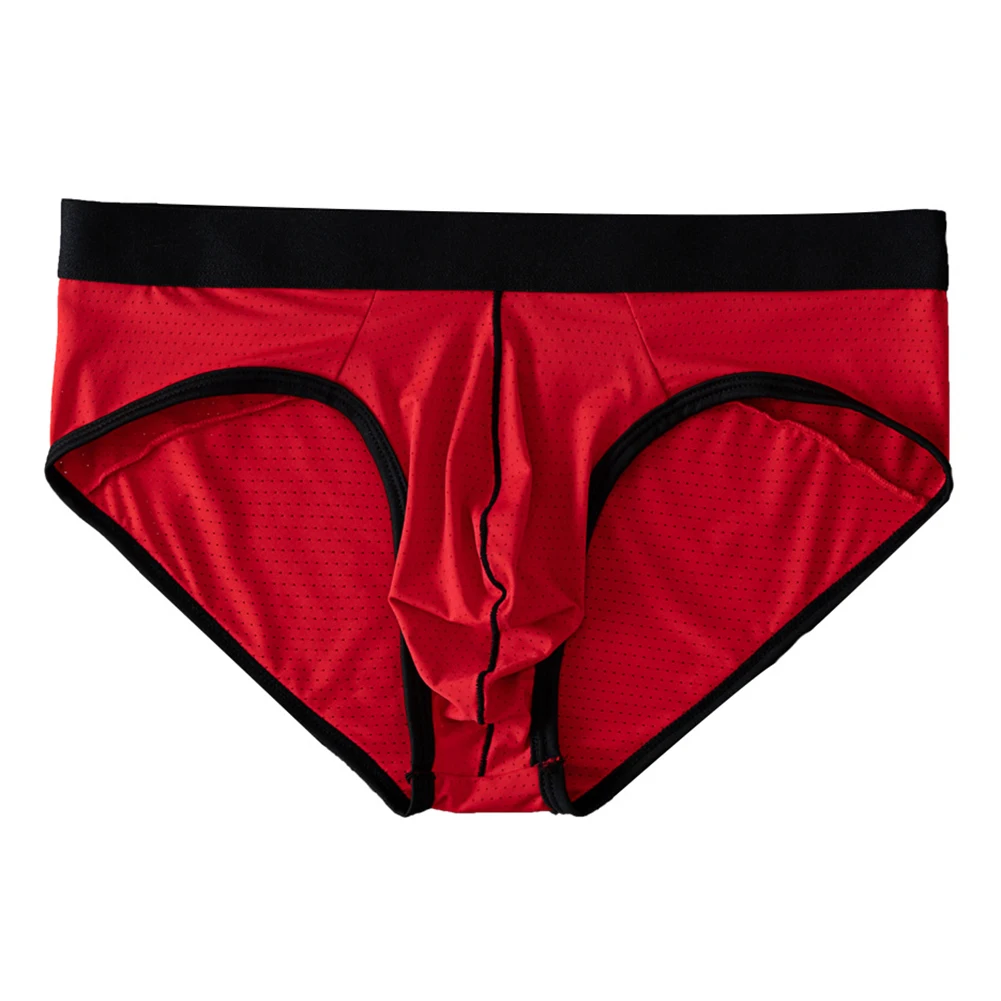 Man Sexy Lightweight Soft Briefs Triangular Panties Shorts Middle Waist Breathable Mesh Pouch Underwear For Man