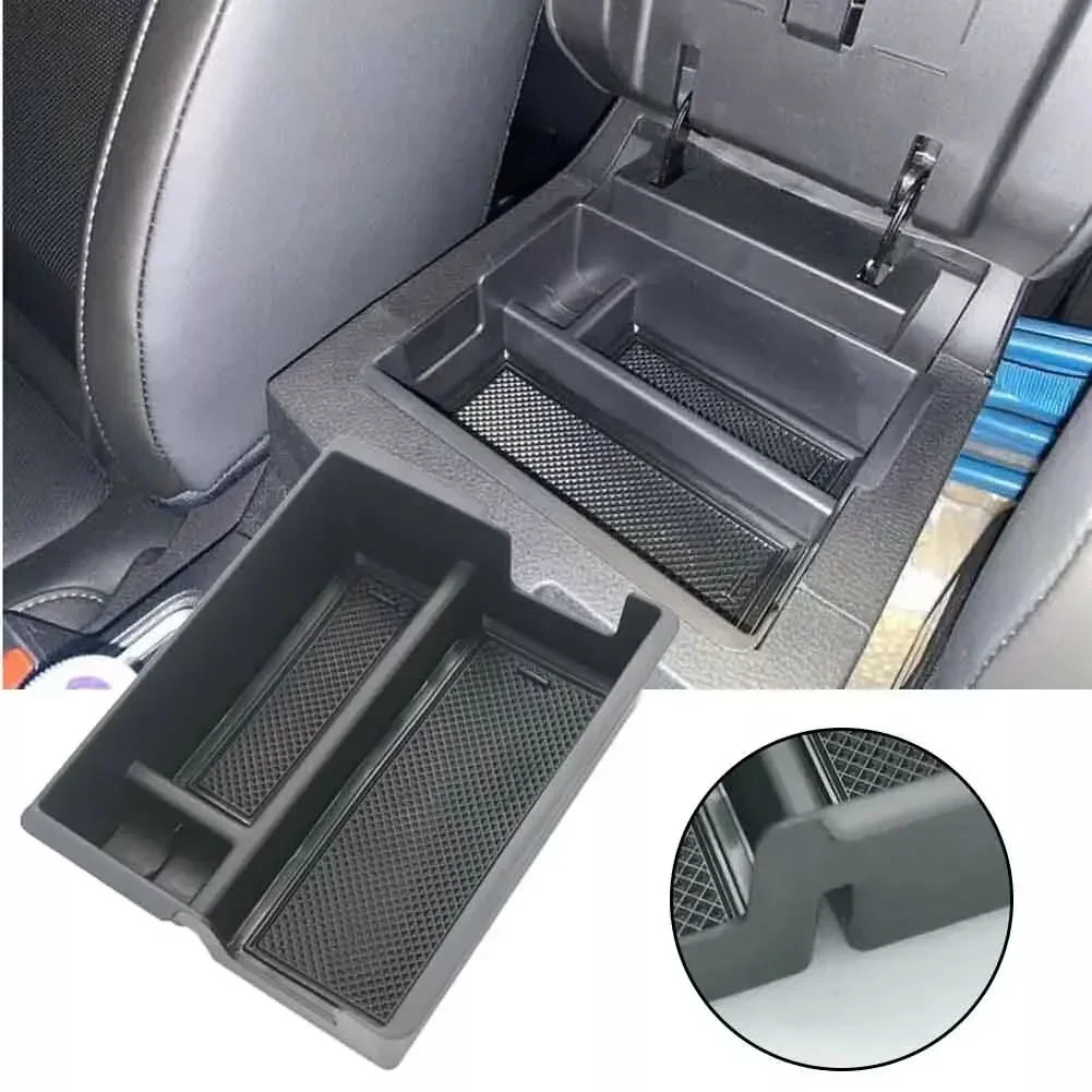 Car Interior Improvement Center Console Tray Black Armrest Easy Installation High Quality Fit High-Strength Material