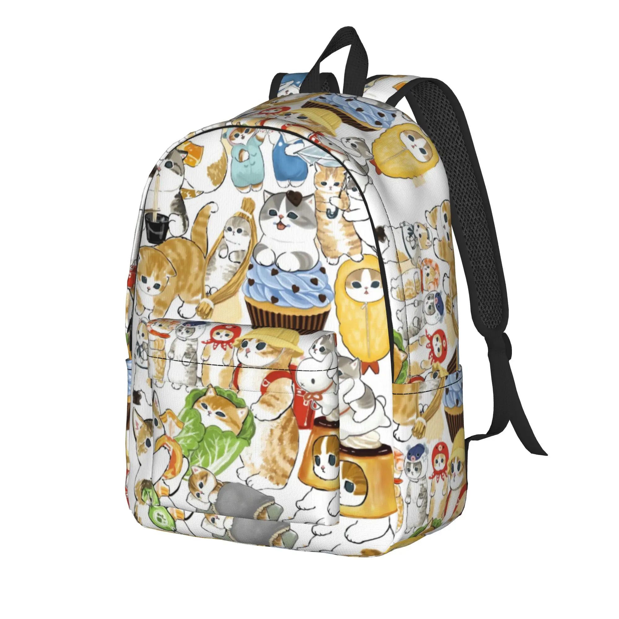 Cat M-mofusands Backpack Women Men  Print Backpacks Polyester Casual School Bags Daily Designer Rucksack