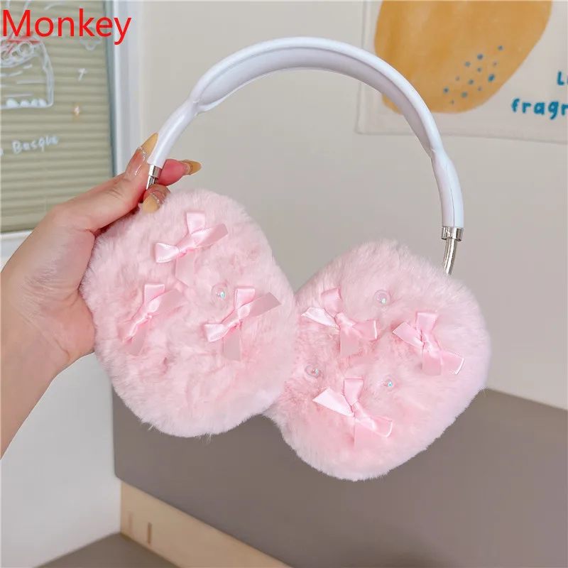 INS لطيف فروي ثلاثية الأبعاد ستار سماعات الحالات ل Airpods ماكس جميل بولي TPU لينة سيليكون الغطاء الواقي ل أبل Air Pods ماكس سماعة #5